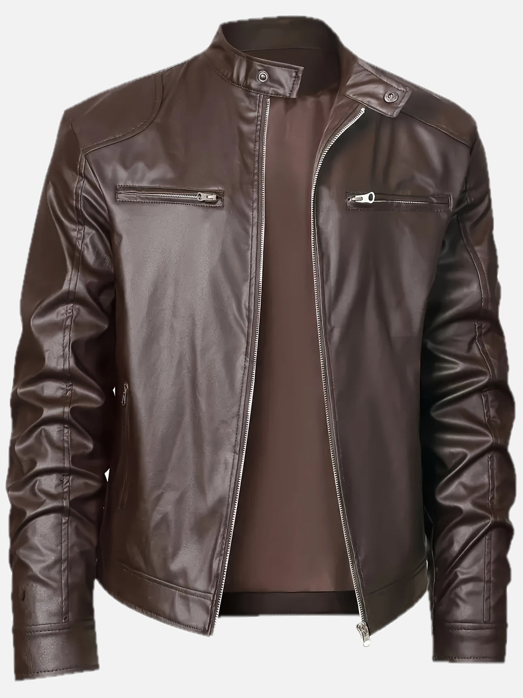 Men's Multi-Zip Faux Leather Jacket