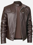 Men's Multi-Zip Faux Leather Jacket