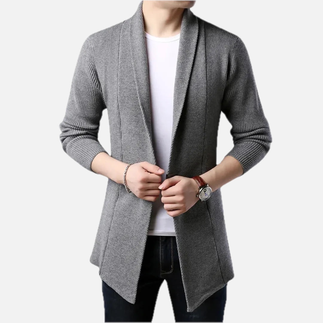 Men's Longline Open-Front Cardigan