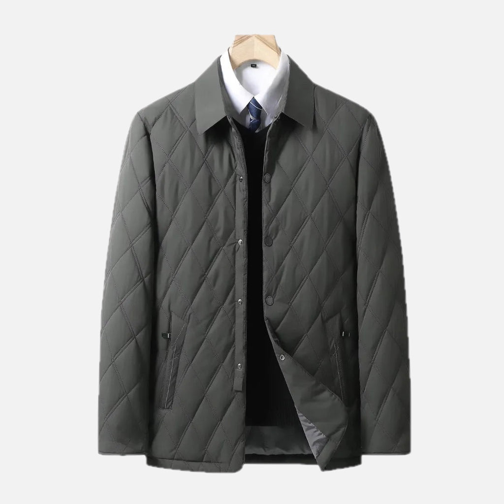 Men's Quilted Jacket with Classic Collar