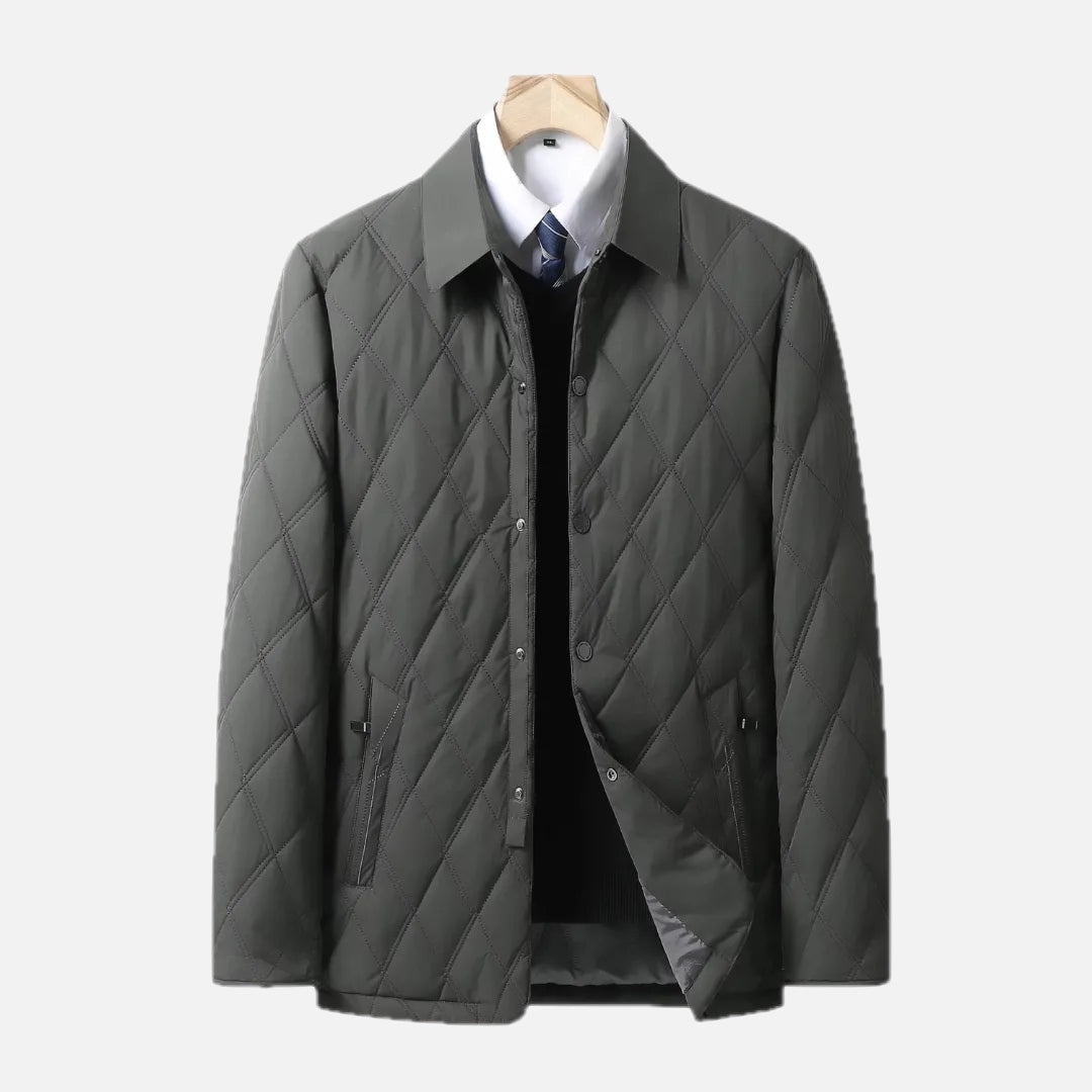 Men's Quilted Jacket with Classic Collar