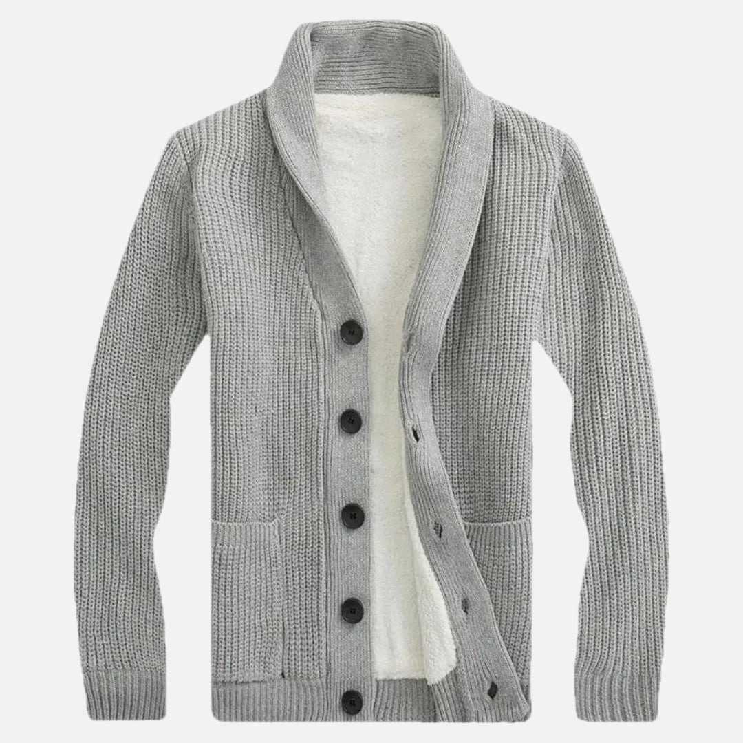 Men's Fleece-Lined Button Cardigan