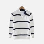 Men's Striped Quarter-Zip Jumper