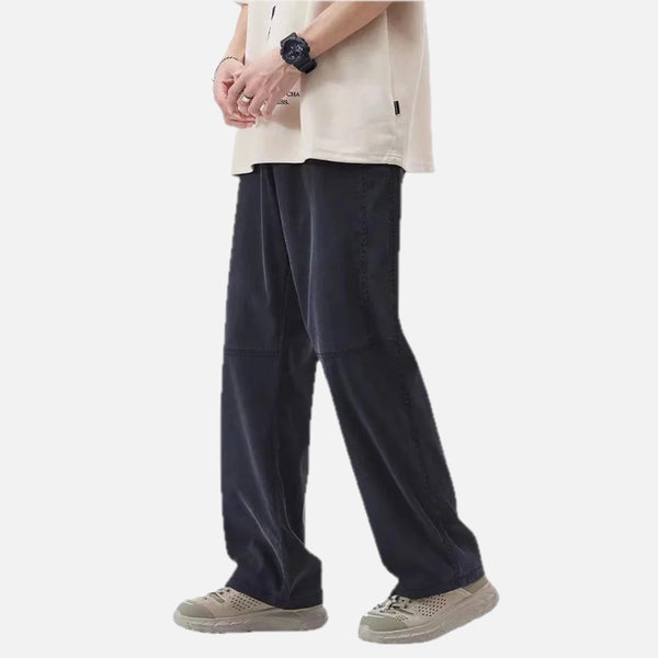 Men's Straight-Fit Trousers with Elasticated Waist