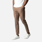 Men's Slim Fit Chinos with Elastic Waist