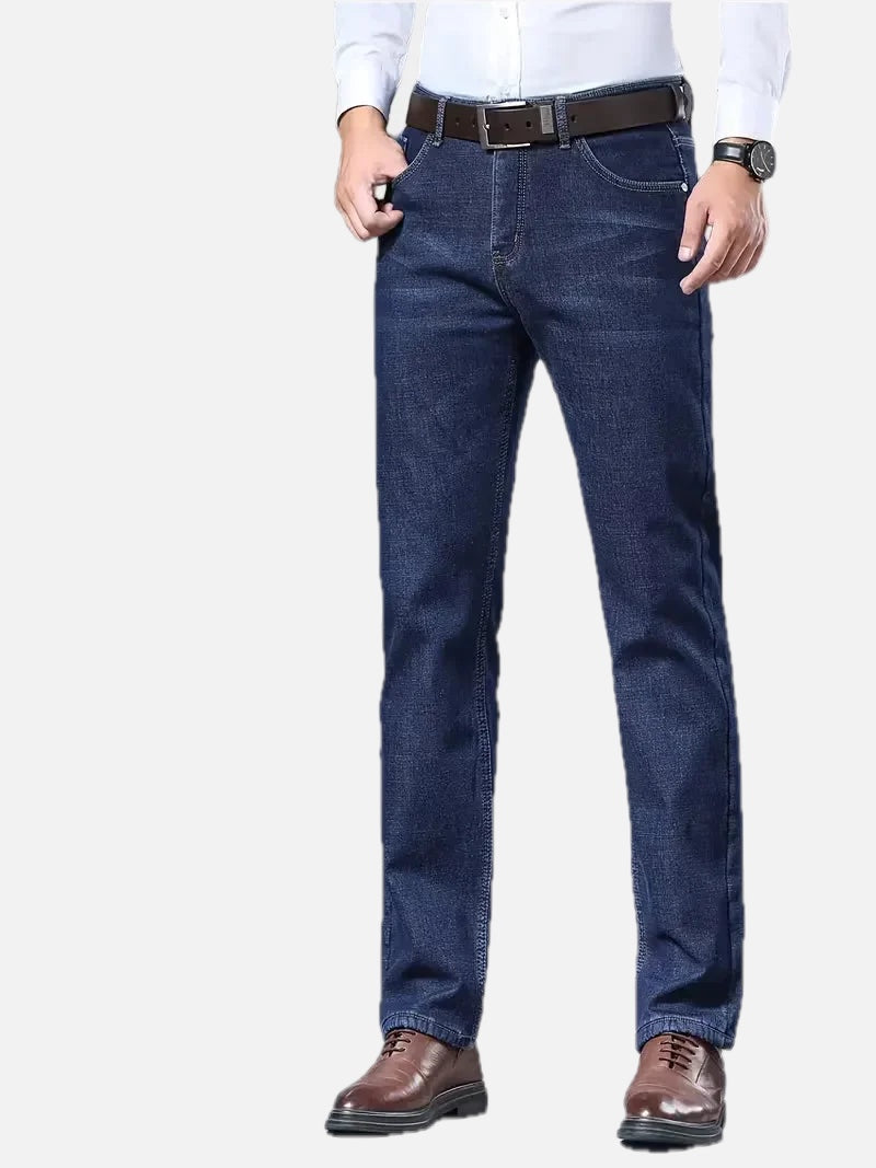 Men's Fleece-Lined Jeans with Turn-Ups