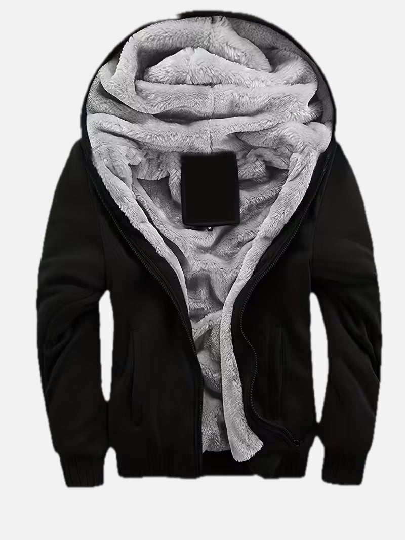 Men's Zip-Through Fleece Jacket with Hood