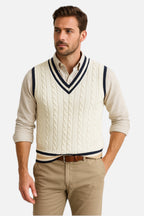 Men's V-Neck Cable Knit Slipover