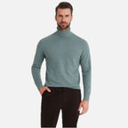 Men's Roll Neck Jumper in Light Blue