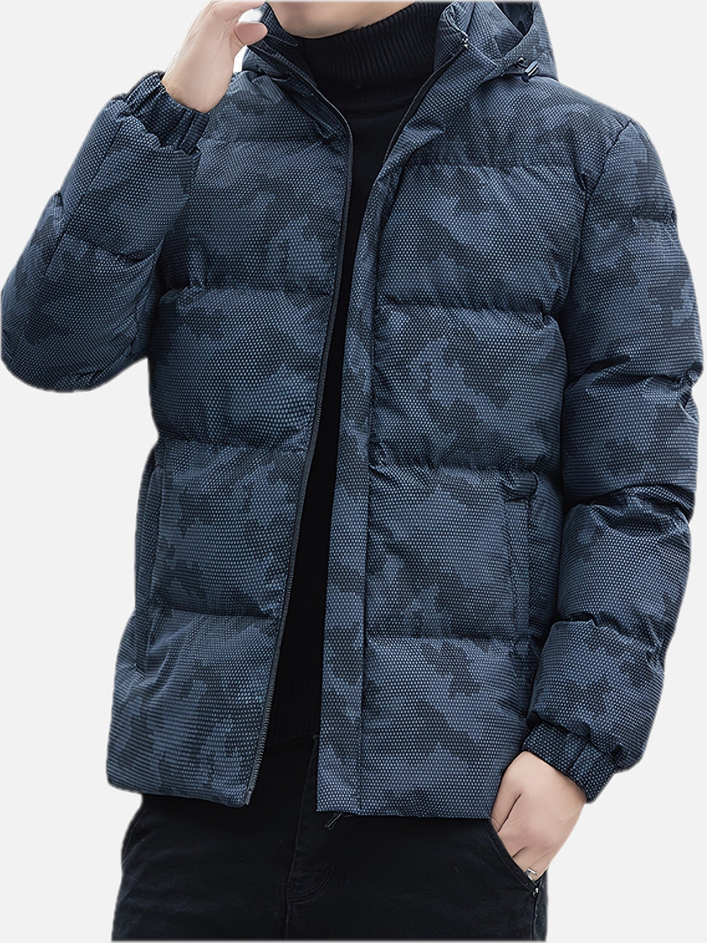Men's Camouflage Winter Jacket with Hood