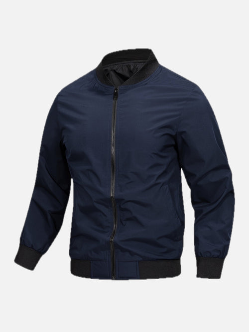 Men's Bomber Jacket with Baseball Collar