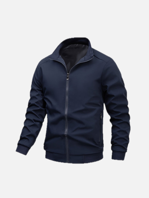 Men's Cotton Jacket with Stand Collar
