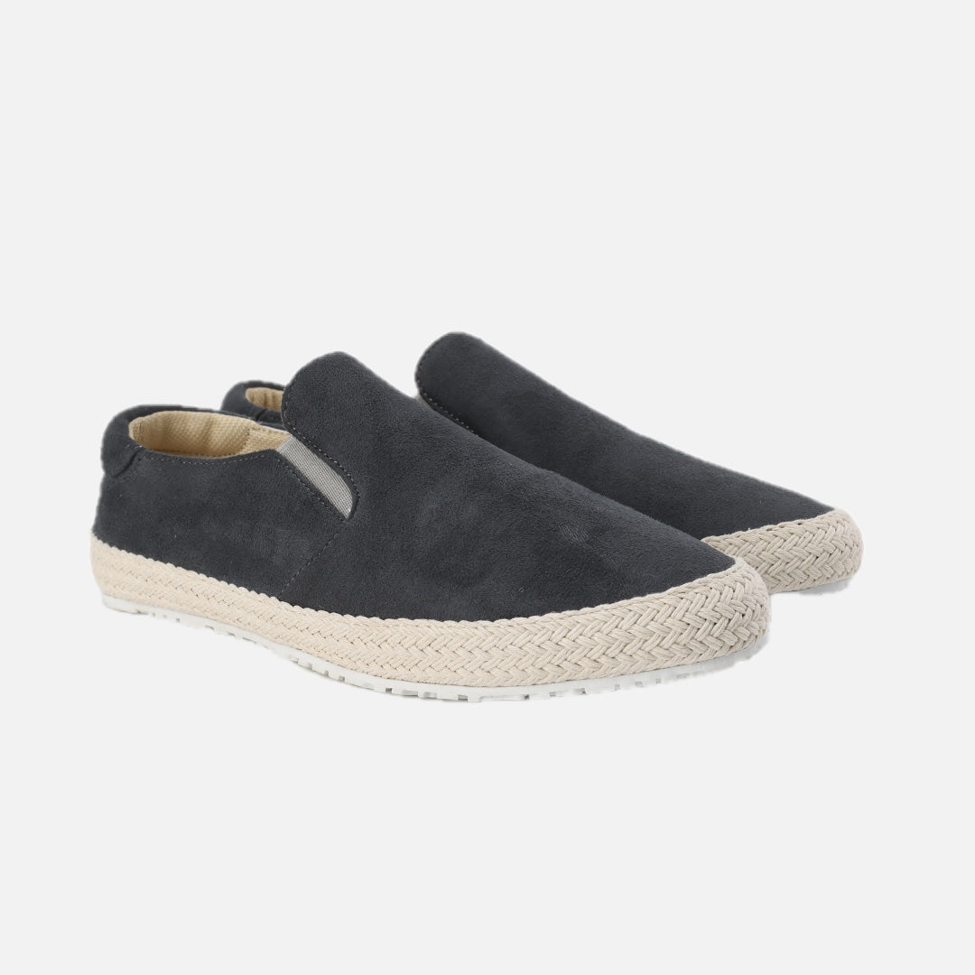 Men's Suede Slip-On Loafers in Grey