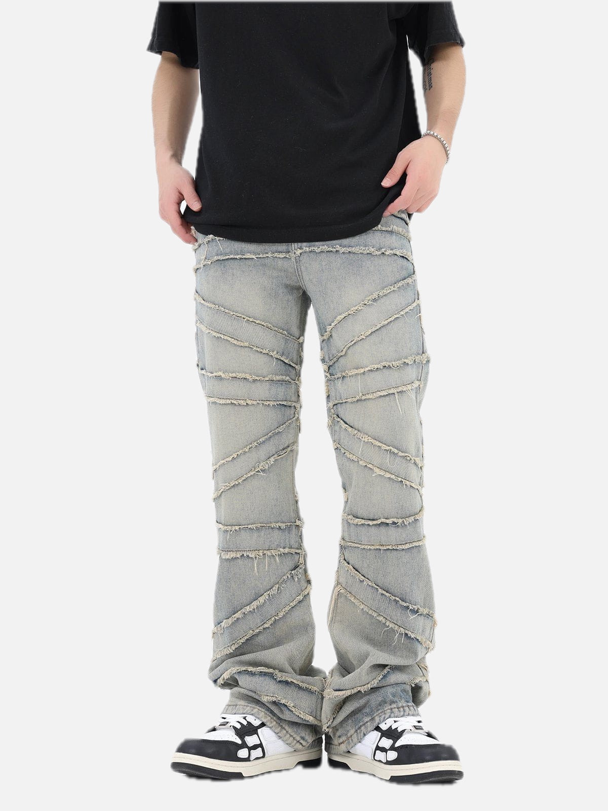Men's Jeans with Fringed Detail