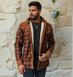 Men's Printed Field Jacket – Borg-Lined Cotton-Blend Outerwear