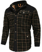 Men's Printed Field Jacket – Borg-Lined Cotton-Blend Outerwear