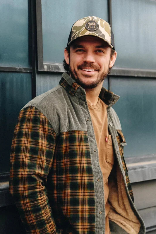 Men's Printed Field Jacket – Borg-Lined Cotton-Blend Outerwear