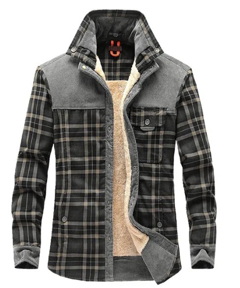 Men's Printed Field Jacket – Borg-Lined Cotton-Blend Outerwear