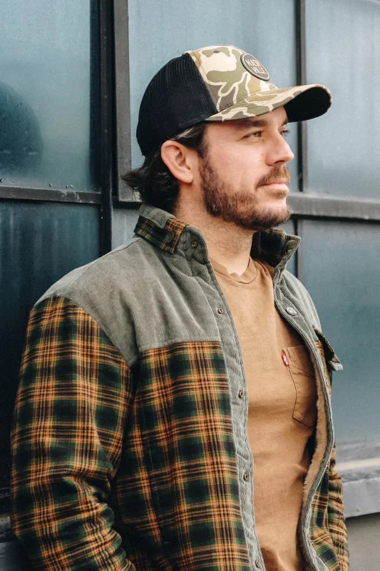 Men's Printed Field Jacket – Borg-Lined Cotton-Blend Outerwear