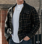 Men's Printed Field Jacket – Borg-Lined Cotton-Blend Outerwear