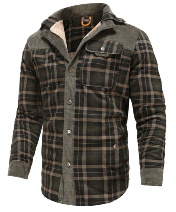 Men's Printed Field Jacket – Borg-Lined Cotton-Blend Outerwear