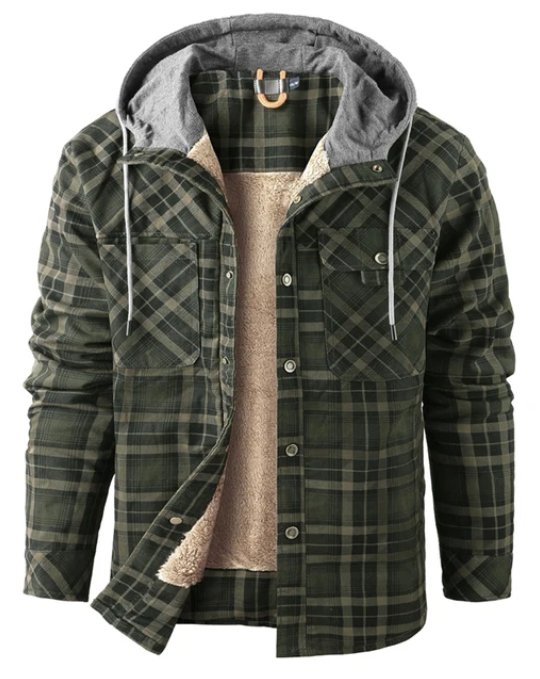 Men's Printed Fleece-Lined Jacket – Relaxed Hooded Layer