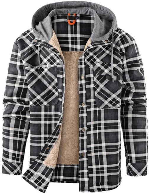 Men's Printed Fleece-Lined Jacket – Relaxed Hooded Layer