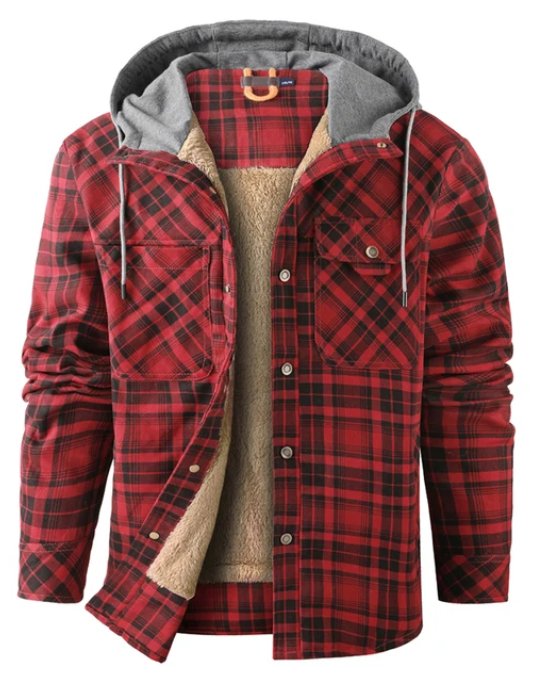 Men's Printed Fleece-Lined Jacket – Relaxed Hooded Layer