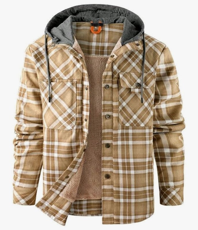 Men's Printed Fleece-Lined Jacket – Relaxed Hooded Layer