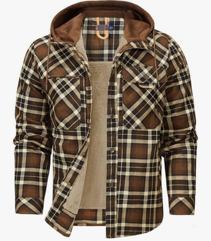Men's Printed Fleece-Lined Jacket – Relaxed Hooded Layer
