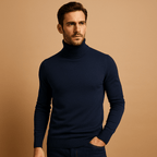 Men's Turtleneck Knit Sweater – Slim Long-Sleeve Pullover