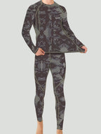 Men's Thermal Base Layer Set – Fleece-Lined Stretch Camouflage Top