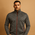 Men's Full-Zip Midlayer Cardigan – Lightweight Stand-Collar Layer