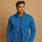 Men's Full-Zip Midlayer Cardigan – Lightweight Stand-Collar Layer