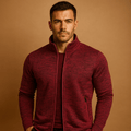 Men's Full-Zip Midlayer Cardigan – Lightweight Stand-Collar Layer