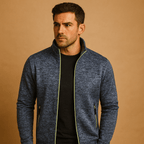 Men's Full-Zip Midlayer Cardigan – Lightweight Stand-Collar Layer