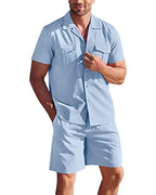 Men's Linen Shirt and Shorts Set