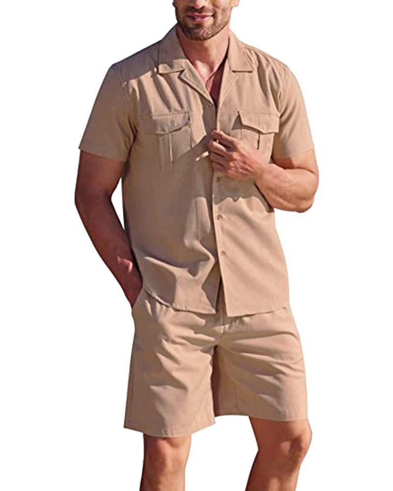 Men's Linen Shirt and Shorts Set