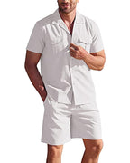 Men's Linen Shirt and Shorts Set