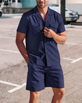 Men's Linen Shirt and Shorts Set
