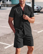 Men's Linen Shirt and Shorts Set