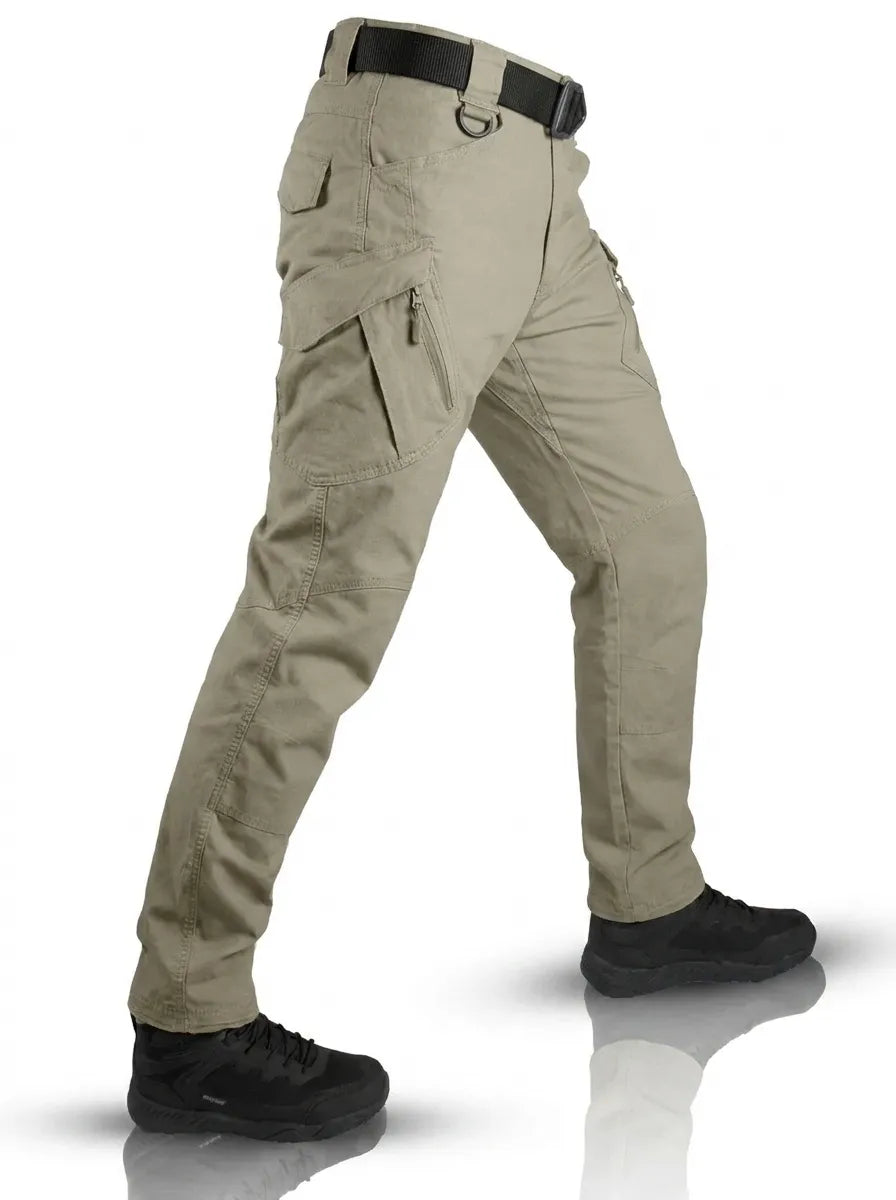 Men's Tapered Utility Cargo Trousers – Multi-Pocket Full-Length Outdoor