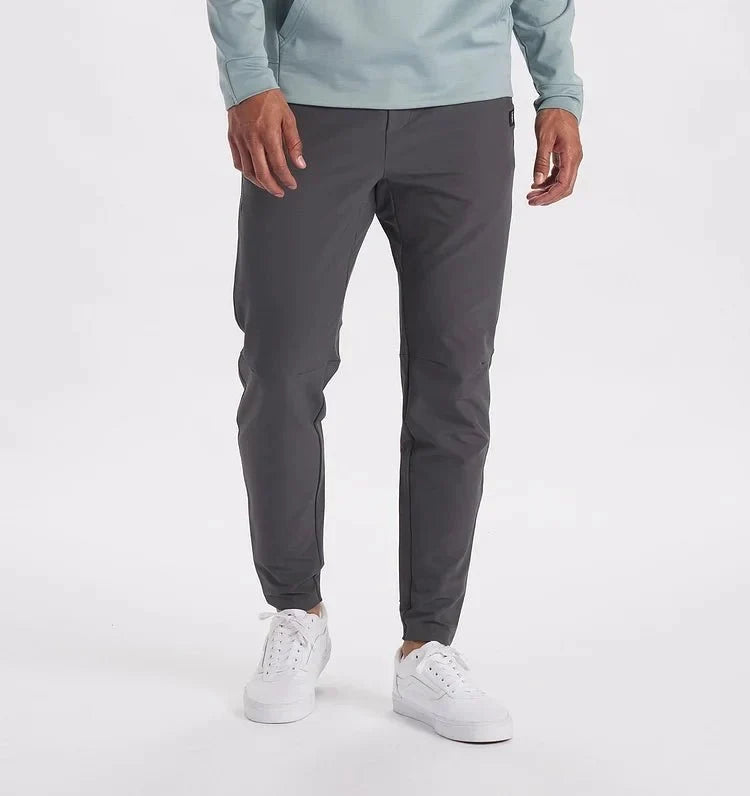 Men's Slim-Fit Stretch Trousers – Tapered Casual Pants