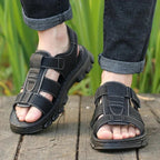 Men's Adjustable Comfort Sandals – Open-Toe Walking Sandals