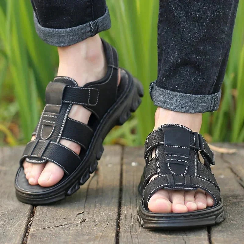 Men's Adjustable Comfort Sandals – Open-Toe Walking Sandals