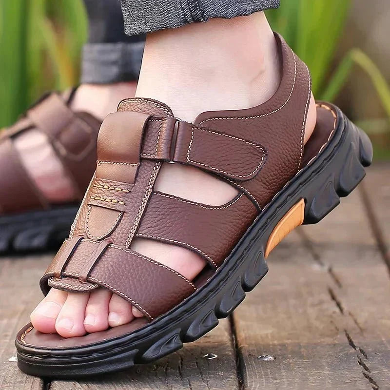 Men's Adjustable Comfort Sandals – Open-Toe Walking Sandals
