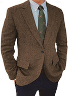 Men's Herringbone Blazer – Regular-Fit Button-Front Jacket