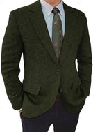 Men's Herringbone Blazer – Regular-Fit Button-Front Jacket