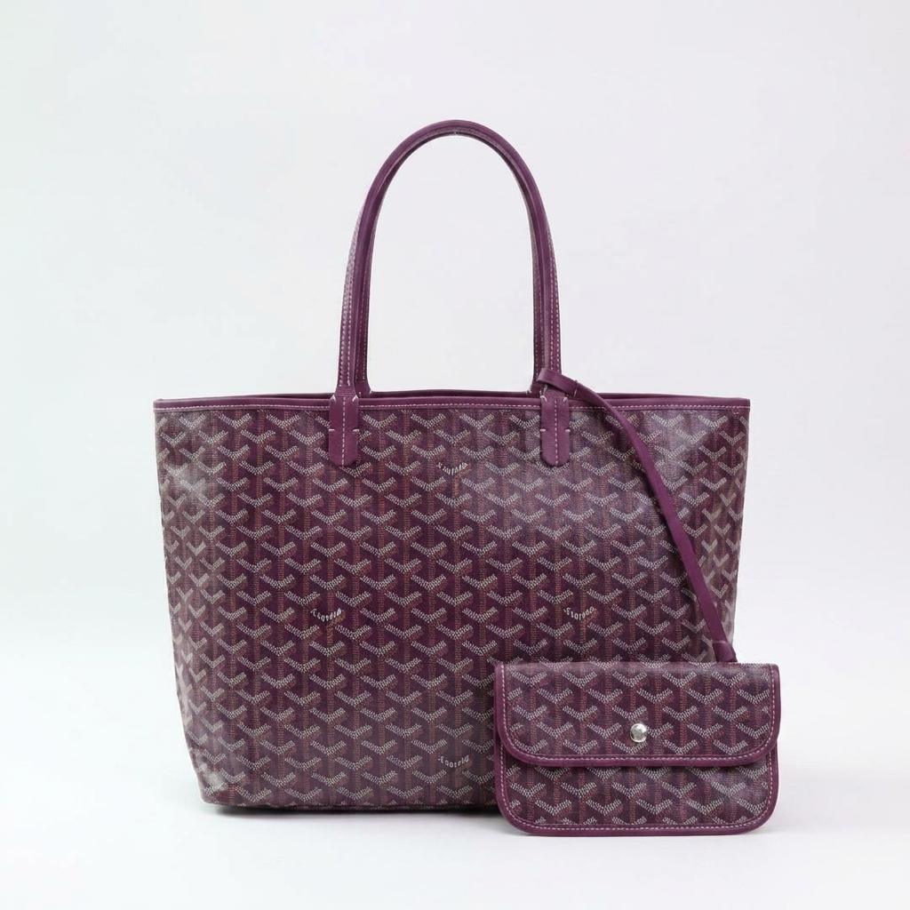 Women's Patterned Tote Bag with Matching Pouch - Large Shopper Bag