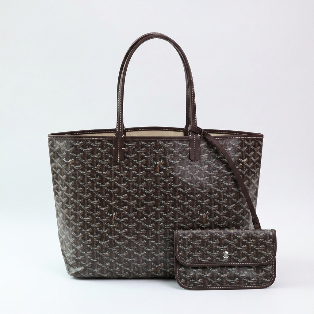 Women's Patterned Tote Bag with Matching Pouch - Large Shopper Bag